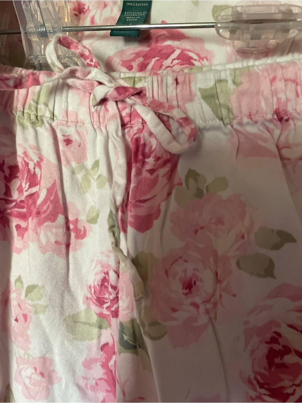 Lauren Ralph Lauren White Pink and Green Floral Cotton Pajama Set - Picture 2 of 7